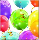servetten ballonnen 33 x 33 cm 20 stuks multicolor