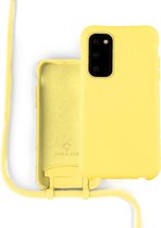 Coverzs Silicone case met koord Samsung Galaxy S20 FE - Geel