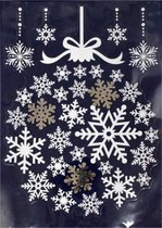 raamsticker sneeuwvlok 28,5 x 40 cm wit/goud