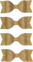 Strikken goud/glitter 31 x 85 mm 4 stuks