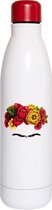 drinkfles Frida Kahlo 500 ml 7 x 25 cm RVS wit
