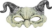 halfmasker Duivel schedel 33 x 18 x 5 cm PU cr√®me/grijs