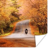 Poster Motor - Weg - Herfst - 100x100 cm XXL