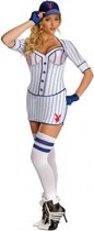 sexy Playboy honkbalpakje blauw/wit dames maat M