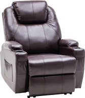 Monkey's Elektrische Massagestoel - Massagestoel - Relax stoel - Chill stoel - Bruin - Kunstleer - Tv stoel - Warmtefunctie - Lig en trilfunctie - 92 x 92 x 109 cm