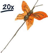 20x Kunst vlinder | L=12cm | prikker | knutsel | hobby | versiering | feestdecoratie | goud glitter