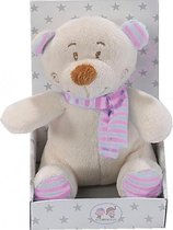 knuffelbeer junior 10 x 16 cm pluche wit/roze