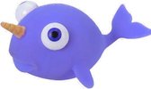 knijpfiguur narwal 13 cm blauw