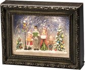 verlichte fotolijst kerstkoor 5,5 x 19,5 cm bruin