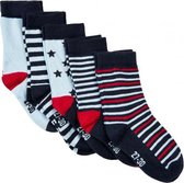 sokken met print jongens katoen navy 5 paar mt 23-26