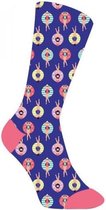 sokken Swimmers dames katoen blauw/roze maat 35-41