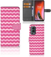 Hoesje ontwerpen OnePlus Nord 2 5G GSM Hoesje ontwerpen Waves Pink