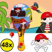 Decopatent® Cadeaux à distribuer 48 PCS Pirates Paddle Bat Ball Game avec élastique - Jouets Treat Distribuer des cadeaux pour les enfants