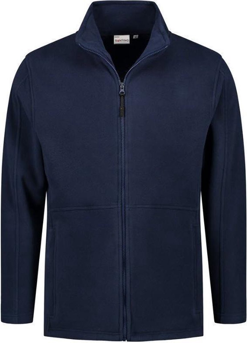 Santino Bormio Fleecejack lange mouwen +Rits - Geen bedrukking - Marine - S
