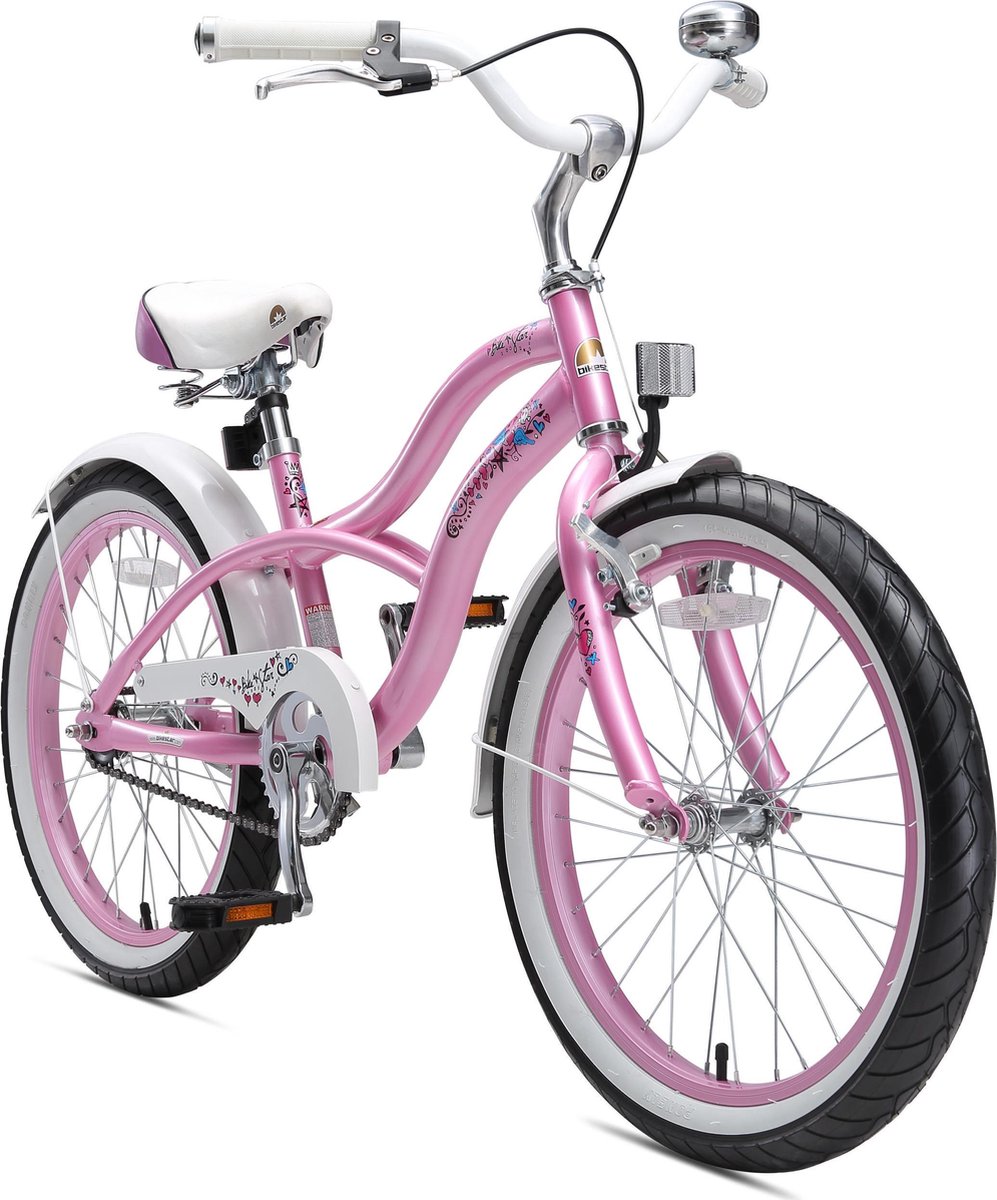 Bikestar 20 inch Cruiser kinderfiets roze