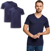 Bamboo Basics - 2-Pack Heren Bamboe T-shirts V- Hals Velo – Extra Lang – Navy - S