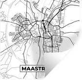 Stickers muraux - Carte - Maastricht - Zwart - Wit - 30x30 cm - Feuille adhésive