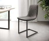 Set-van-4-gestoffeerde-stoel Novi-Adesso antraciet vintage sledemodel