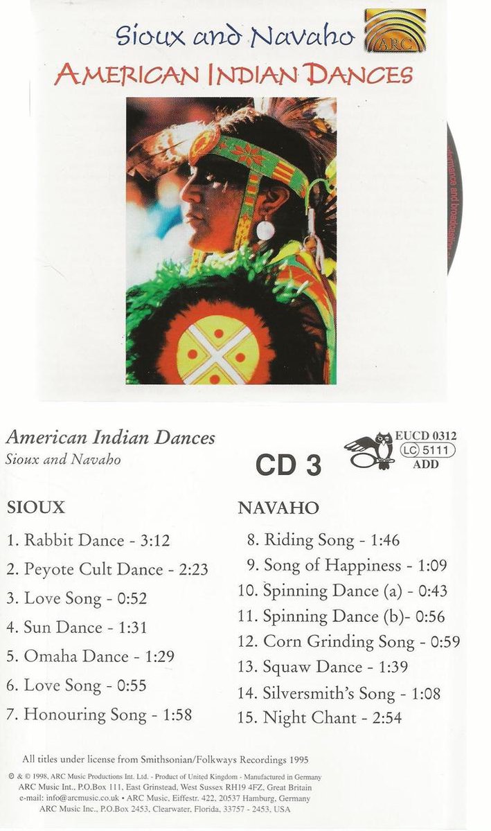 AMERICAN INDIAN DANCES - SIOUX NAVAHO vol 3