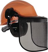 Delta Plus veiligheidshelm met draadvizier, gehoorbescherming - oranje - One size