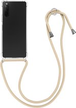 kwmobile telefoonhoesje geschikt voor Sony Xperia 10 II - Hoesje met telefoonkoord - Back cover in goud