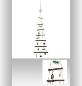 Hangende decoratie - Houten boom met hangende onderwerpen - H 75 cm