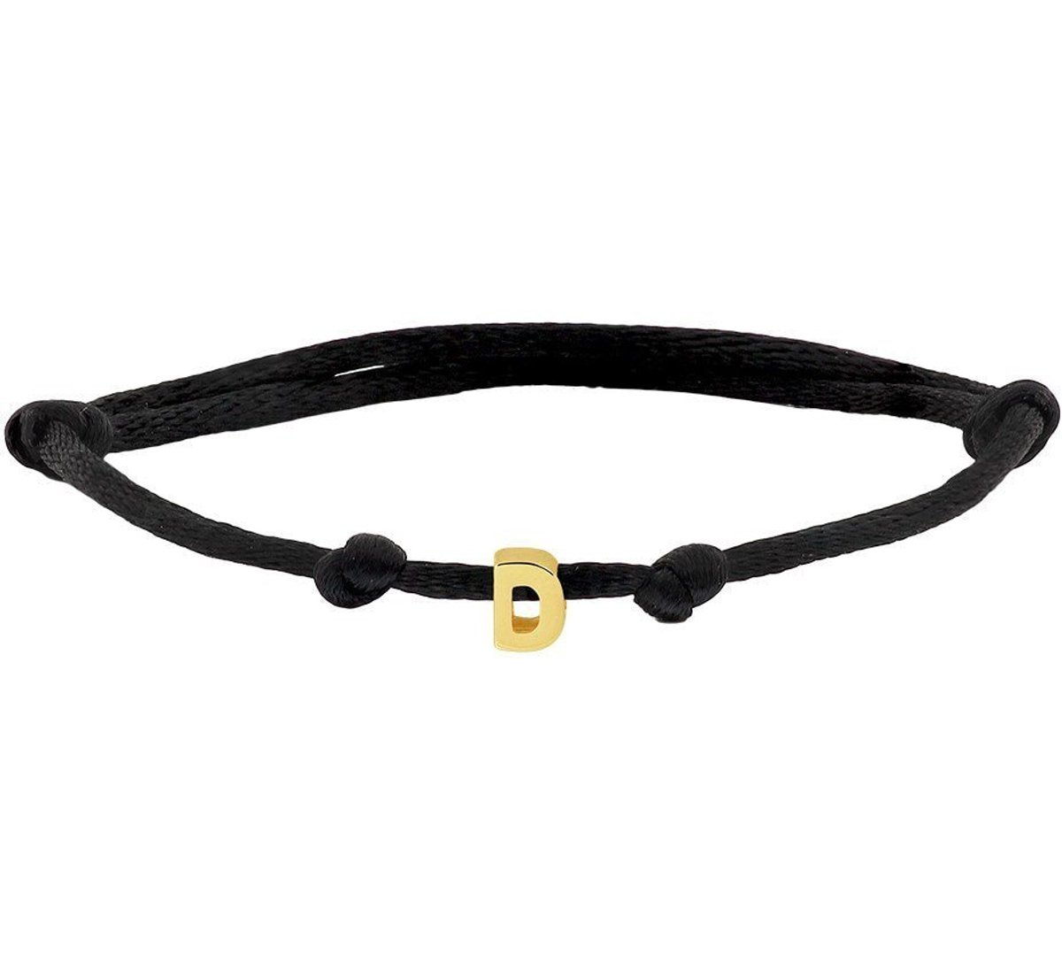 Goud Armband satijn letter D 4700032