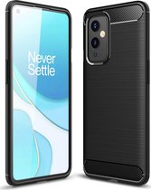 Mobigear Brushed TPU Backcover Hoesje - Geschikt voor OnePlus 9 - Zwart