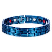 Mendes heren armband Edelstaal Magneten Blauw