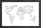 JUNIQE - Poster in houten lijst Geometrische wereld - wit -30x45