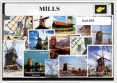 Molens - Typisch Nederlands postzegel pakket & souvenir. Collectie met verschillende postzegels van (Nederlandse) molens – kan als ansichtkaart in een A6 envelop - authentiek cadea