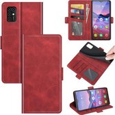 Voor ZTE Blade V2020 Smart Dual-side Magnetische Gesp Horizontale Flip Lederen Case met Houder & Kaartsleuven & Portemonnee (Rood)