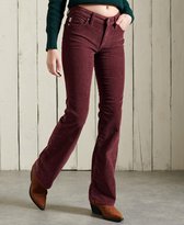 Superdry Dames Slimfit corduroy jeans met middelhoge taille en wijduitlopende pijpen