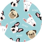 Vloerkleed vinyl | Bullie | 95 cm Rond