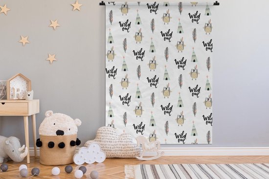 Tapisserie - Tapisserie - Hibou - Citation - Motif - 180x180 cm - Tapisserie