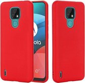 Voor Motorola Moto E7 2020 pure kleur vloeibare siliconen schokbestendige volledige dekking (rood)