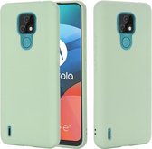 Voor Motorola Moto E7 2020 Pure Kleur Vloeibare Siliconen Schokbestendige Volledige Coverage Case (Groen)
