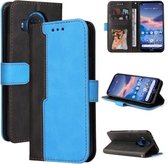 Voor Nokia G10/G20 Zakelijke Stiksels-Kleur Horizontale Flip PU Lederen Case met Houder & Kaartsleuven & Fotolijst (Blauw)