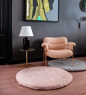 Hampton Soft Pink - Rond hoogpolig vloerkleed