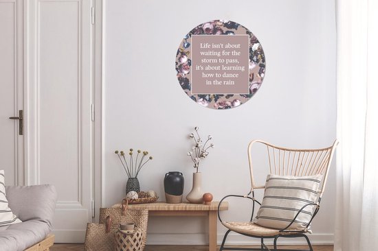 WallCircle - Wall Circle - Wall Circle Indoor - Citations - Fleurs - Lumière - 60x60 cm - Décoration murale - Peintures Ronds