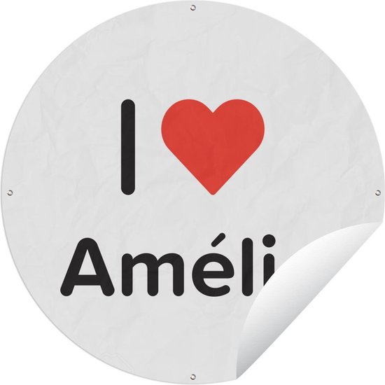 Garden Circle I love - Amélie - Fille - 120x120 cm - Affiche de Jardin Ronde - Extérieur - XXL