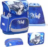 rugzakset Wolf 2 junior 19 liter polyester blauw 4-delig