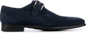 Magnanni Instappers Heren - Gespschoenen / Herenschoenen - Suède - 16618 - Blauw combi - Maat 43