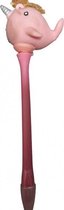 pen met knijpnarwal meisjes 15 cm roze