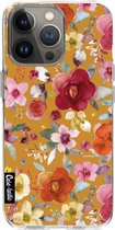 Casetastic Apple iPhone 13 Pro Hoesje - Softcover Hoesje met Design - Flowers Mustard Print