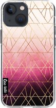 Casetastic Apple iPhone 13 mini Hoesje - Softcover Hoesje met Design - Pink Ombre Triangles Print