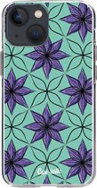 Casetastic Apple iPhone 13 mini Hoesje - Softcover Hoesje met Design - Statement Flowers Purple Print