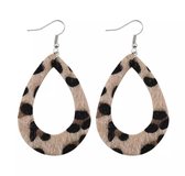 Oorhangers leopard open - Leer