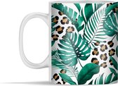 Mok - Panterprint - Palmblad - Groen - 350 ml - Beker