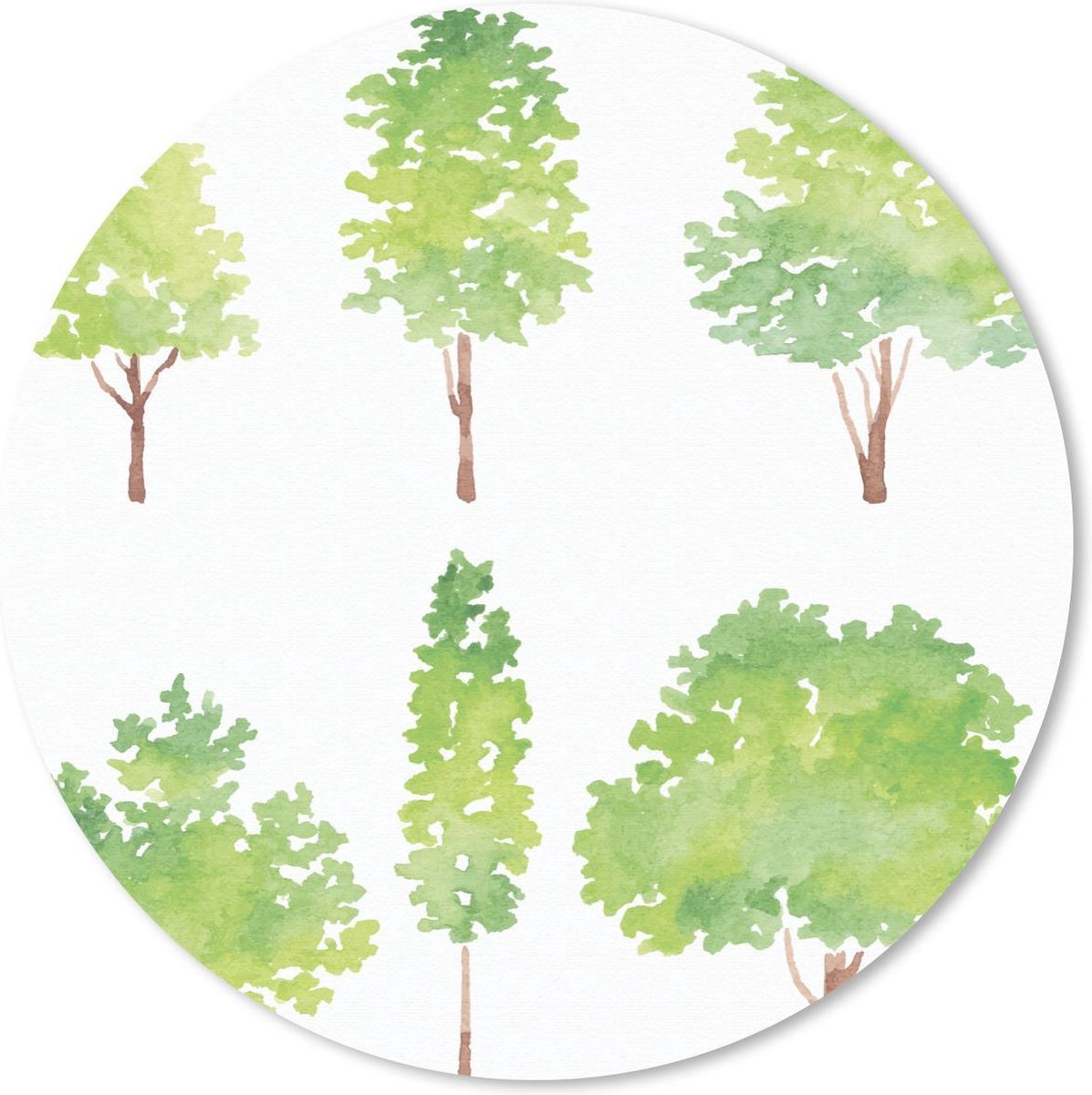 Muismat rond 40x40 cm - Mousepad Waterverf - Boom - Aquarel - Ronde muismatten
